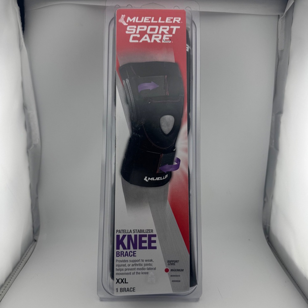 Mueller Unisex XXL Black Patella Stabilizer Knee Brace Max Support 6-in-1 99196